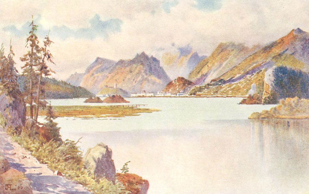 SWITZERLAND. Isola. Maloja from the road to Isola 1907 old antique print